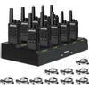 Retevis RT668B Walkie Talkie Professionali, PMR446 Walkie Talkies, USB-C, 16 Canali, Professionali Walkie-Talkie Ricaricabile per Sicurezza, Ristoranti(10 pezzi, con caricabatterie a 10 canali)