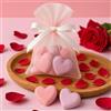MIJOMA Set di 10 bombe da bagno di lusso, aroma rilassante, cura della pelle, rosa/rosa, 12 g per cuore, sacchetto in tessuto incluso