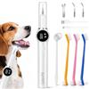 Qibivfo Rimuovi Tartaro Cane e Gatto Elettrico, Kit Pulizia Denti Animali con 5 modalità, Rimuove Placca e Alito Cattivo, Strumento Dentale con LED, Ricaricabile