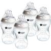 Tommee Tippee Natural Start - Biberon per bambini da 3 mesi in su, confezione da 4 biberon da 340 ml, con tettarella a flusso lento per una chiusura naturale, autosterilizzanti e senza BPA, essenziali
