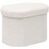 Bonlife Scatola Portaoggetti Ottomana Pieghevole, Sgabello Pouf Boucle, Panca Portaoggetti Fine Letto, Poggiapiedi per Soggiorno, Camera da Letto, 41x31x31cm, Bianca