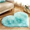 Pepela Sofa-Deco 29 - Tappeto in Pelliccia d'Agnello Sintetica, Azzurro, 40 * 50CM