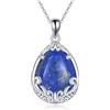 POPLYKE Collana in argento Sterling 925 con onice nera, lapislazzuli, giada, labadorite, Larimar, collana a goccia in filigrana, regalo per donne, 100%
