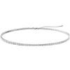 Flongo Collana da donna in acciaio inossidabile: collana sottile a catena da tennis con zirconi cubici quadrati scintillanti collana corta fantasia - regalo di compleanno San Valentino e festa della