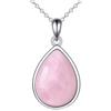 POPLYKE Larimar, pietra di luna, ambra, labradorite, opale, malachite, turchese, quarzo rosa, lapislazzuli, onice nera, collana da donna in argento Sterling 925, gioiello a goccia, regalo per ragazze