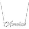 UMAGICBOX Squisita collana con nome personalizzato, scegli tra 14 stili di carattere, ciondolo personalizzabile in acciaio inossidabile placcato in oro 18 carati e argento Sterling, regalo unico per