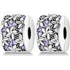 CYCUFF Clip Spacer Charm per bracciale in argento Sterling 925, con zirconi cubici, chiusura a clip, idea regalo per donne e ragazze, 0.14~0.18 inches, Argento sterling