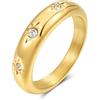 YeGieonr Anelli da Donna in Oro - Anello in Acciaio Inox da Donna Impermeabile, Anello in Acciaio Inox Placcato Oro, Anello in Oro per Donne, 62(19.8), Acciaio inossidabile, Zirconia cubica