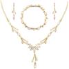 CERSLIMO Set di gioielli da sposa in argento, oro/oro rosa, set di gioielli da sposa 5 A, con zirconi bianchi, placcati in oro, set di gioielli per sposa con confezione regalo, regalo per donne e