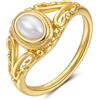 YeGieonr Anelli da Donna in Oro - Anello da Donna in Acciaio Inox Impermeabile, Anello in Acciaio Inox Placcato Oro, Anello in Oro per Donne, 49(15.7), Acciaio inossidabile, Zirconia cubica