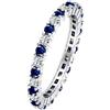 SUGARKITTEN LONDON Full Eternity - Anello a fascia in argento sterling con zirconia cubica e zaffiro bianco blu, 2 mm, One Size, Argento sterling Zirconia cubica, Zirconie sintetico