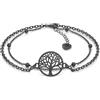 SERASAR Cavigliera Donna Acciaio Nera 316L Albero Della Vita Gioiello Elegante con Zirconi Regolabile Resistente all'Acqua Estate Mare Spiaggia Piede Ragazze Idee Regalo in Confezione