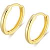 Candyfancy Orecchini a Cerchio in Argento 925 Placcato oro Donna Uomo 12mm Semplici Piccoli Cerchi per Cartilagine Trago Elica Anello Orecchio Huggy Creolo