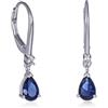 Diamond Treats Orecchini Pendenti Donna Argento 925 Rodiato Blu Scuro Goccia 6x8 mm con Zirconia Cubica e Monachella, Orecchini Eleganti