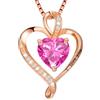 LAVUMO Collana Donna Ciondolo Cuore Inciso I Love You Collana Argento 925 Donna Finitura Oro/Rodio/Oro Rosa Amore Gioielli Regalo per Fidanzata Moglie (Ottone-Oro rosa-10 ottobre)