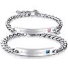 Flongo - 2 braccialetti in acciaio inossidabile, con scritta "Je T'aime", per coppie innamorate, unisex, colore: argento, regalo romantico, San Valentino, colore: A-je T'aime À L'infini, cod. F113018