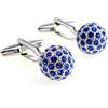 COOLMETALJACKET Gemelli Blu da Uomo | Gemelli con Diamanti e Strass | Acciaio Inox | Regalo per Uomo | Accessorio per Matrimonio | Gioielleria di Lusso per Camicia, Polso, Moschettiere, mm, Acciaio Inox, Nessuna