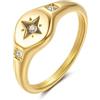 YeGieonr Anelli da Donna in Oro - Anello da Donna in Acciaio Inox Impermeabile, Anello in Acciaio Inox Placcato Oro, Anello in Oro per Donne, 52(16.5), Acciaio inossidabile, Zirconia cubica
