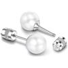Candyfancy Orecchini in Titanio con Perle Ipoallergeniche, da Donna, Uomo, Ragazza, G23, con Chiusura a Vite, Piccole Perle, 4/5/6/8 mm, Titanio, Non Pietra Preziosa