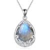 POPLYKE Collana in argento Sterling 925 con onice nera, lapislazzuli, giada, labadorite, Larimar, collana a goccia in filigrana, regalo per donne, 100%, Nessuna pietra preziosa