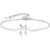 Candyfancy Bracciale in Argento Sterling 925 con Iniziale per Donne, Bracciale con Alfabeto in Argento 16cm Più 5cm di Catena Estensibile, Bracciale con Lettera Regolabile, Argento sterling