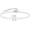 Candyfancy 925 Sterling Silver Initial Bracelet for Women Silver Alphabet Bracelet 16 cm Plus 5 cm Extension Chain Adjustable Letter Bracelet, S, Argento sterling