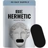 Be Hermetic - Cerotto Bocca per Dormire - 30 Strisce Ipoallergeniche - Hermetic Mouth Tape - Adesivo Delicato, Compatibile con Barba e CPAP - Migliora il Sonno, Favorisce la Respirazione Nasale, Riduc