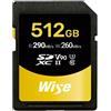 Wise 512GB SDXC UHS II V90 Memory Card 290 - 260 MB/s