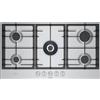 Bosch PCR9A5I90 Serie 6, Piano cottura a gas, FlameSelect, Manopole magnetiche rimovibili, WOK, griglie in ghisa, Acciaio, 90 cm