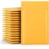 Switory 50 pezzi A5 15,3 cm x 26,9 cm Kraft Bubble Mailer Buste imbottite autosigillanti per imballaggio oro