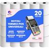 BUY SAFE 20 Rotoli Pos Universali in Carta Termica di Alta Qualità BPA Free, Rotoli Pos 57x20 metri Compatibili Con Dispositivi di Pagamento Fissi e Mobili, Made in Italy
