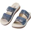 CLEIKS Sandali Donna Pantofole Scarpe per Anziane Eleganti Scarpe Estive Ciabatte Sandali Aperti con Chiusura a Strappo Sandali Roman (Blu, 41 EU, WCL260434-3)