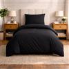 Komfortec Biancheria da letto premium super soft Copripiumino 135x200 cm in 2 parti + federa 80x80 cm, 100% microfibra spazzolata, nero