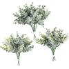 Floroom Steli di eucalipto artificiali floccati spray per vegetazione, 18 pezzi, migliori piante finte riempitive, per bouquet di nozze fai da te, centrotavola