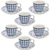 Tognana, Confezione 6 Tazze caffè con piatto Cc 80 Cottage, New Bone China, Beige