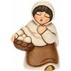 THUN - Donna con cesto di uova - ceramica - Collezione Presepe Classico - 5,7 x 4,7 x 8 cm