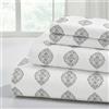 Modern Threads Lenzuola in morbida microfibra stampata - Lussuosa biancheria da letto in microfibra - Include lenzuolo piatto, lenzuolo con angoli con tasche profonde e federe Claire Queen