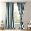 JIUZHEN Tende in velluto blu pietra 243,8 cm di lunghezza per soggiorno, di lusso, riduzione del rumore, con tasca per asta, oscuranti, per camera da letto e sala da pranzo, 2 pannelli, larghezza 132