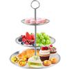 Fonyet Alzatina per dolci a 3 livelli alzata per torta in acciaio inox per cupcake, dessert, dolci e frutta, porta torte per party, matrimonio, compleanno