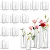 Vnituasr Vaso cilindrico in vetro per decorazione da scrivania, vaso per fiori, candela, bottiglia di vetro, può essere utilizzato per feste, matrimoni, banchetti (60, 15+15+20+25+30cm)