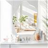 JMITHA Specchio Irregolare da Parete Specchio da Parete Ingresso Asimmetrico 60 x 45 cm Grande Moderno Irregolare Vetro Senza Cornice Ondulato