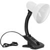 Virone LATSA Lampada da Scrivania con Clip E27 (lampadina non inclusa) Acciaio + Plastica Lunghezza del Cavo Circa 90 cm (Bianco)