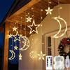 Kimuwote Ramadan - Catena luminosa a 138 LED, 3,5 m, con 138 LED, funzionamento a batteria/USB con timer e telecomando, 8 modalità Ramadan, illuminazione per finestre per Ramadan, Natale, matrimonio, balcone