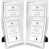 QWORK® 4 Pezzi A4 Cornici Quadri in Vetro, Cornice Trasparente per Foto Certificati, Display da Tavolo o da Parete (21 x 29.7 cm)