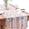 LQTSLFM Runner da Tavolo con Margherite Ricamate, 72 x 300cm Runner Tavolo Fiori in Tulle, Table Runner in Garza, Tovaglia Centrotavola Primaverile per Feste, Matrimoni, Banchetti, Fai Da Te (Bianco)