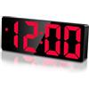 Sarsumir Sveglia Digitale da Comodino, Sveglia da Comodino Bambini con Tempo Data Temperatura Snooze Luminosità Regolabile Orologio Digitale da Tavolo Carica USB e Batteria, Rosso