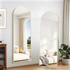 KOCUUY Specchio Curvo a Figura Intera, Specchio Grande Da Appoggio Dorato 161 x 52 cm, Grande Specchi Da Parete Con Cornice in Metallo Per Soggiorno, Camera Da letto, Corridoio