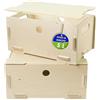 clipfritz - Set di 2 Scatola portaoggetti con coperchio 19x29x14 Cassetta di legno per cameretta, ufficio, camera da letto, soggiorno - Conservazione di oggetti -Contenitore impilabile e trasportabile