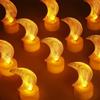 HAIDOLIANG 6 candele a forma di luna (ferro battuto), candele LED senza fiamma a batteria, per regali di festa, mini candele votive elettriche a LED, per scrivania, decorazioni di compleanno Ramadan (luna, 6)