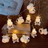 Riaxuebiy Catena luminosa con mucca a batteria, lanterne decorative per giardino, terrazza, Natale, vacanze, matrimonio, cameretta dei bambini, decorazione (1,65 m/10 LED, bianco mucca)